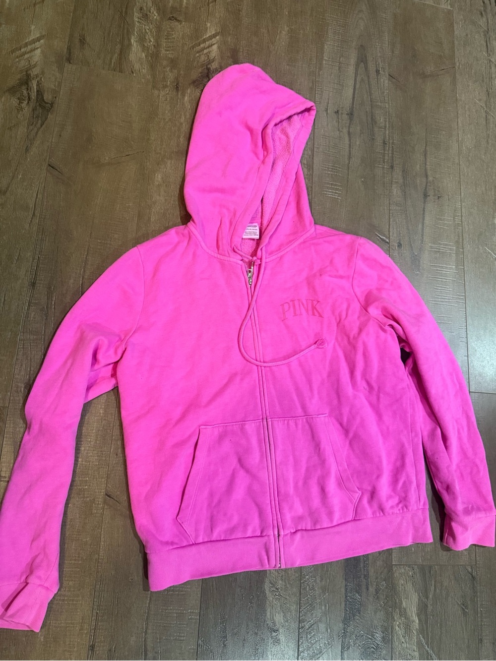 PINK Victoria's Secret Bright Pink Zip Hoodie